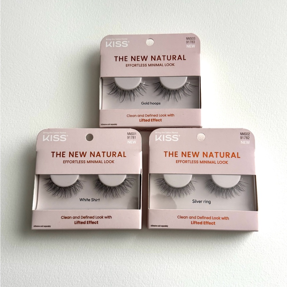 NIB KISS The New Natural Eyelash,  3 pairs